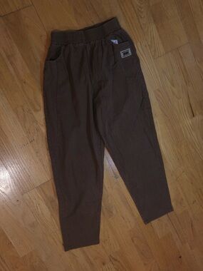 Kids’ Brown Elastic-Waist Cargo Pants with Utility Pockets
